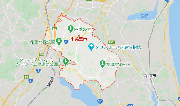 茨城県小美玉市の地図