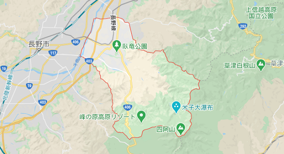 長野県須坂市の地図