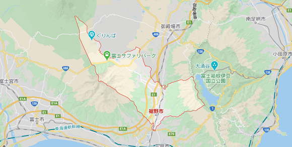 静岡県裾野市の地図