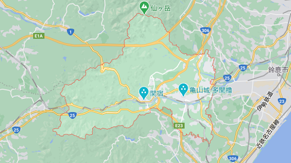 三重県亀山市の地図