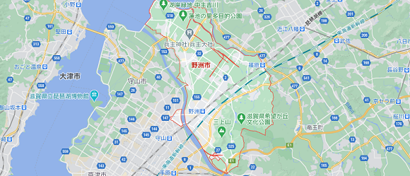 滋賀県野洲市の地図