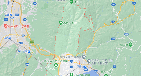 長野県岡谷市の地図
