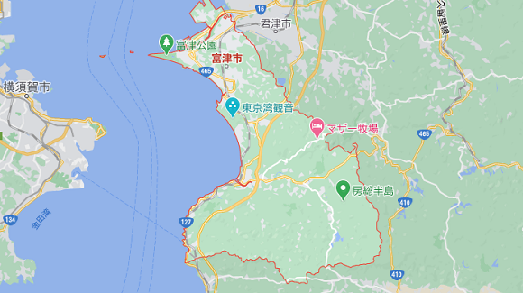 千葉県富津市の地図