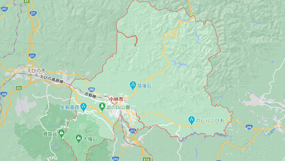 宮崎県小林市の地図