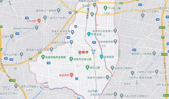 愛知県岩倉市の地図
