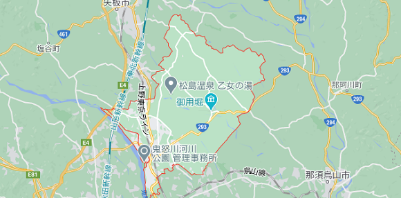 栃木県さくら市の地図