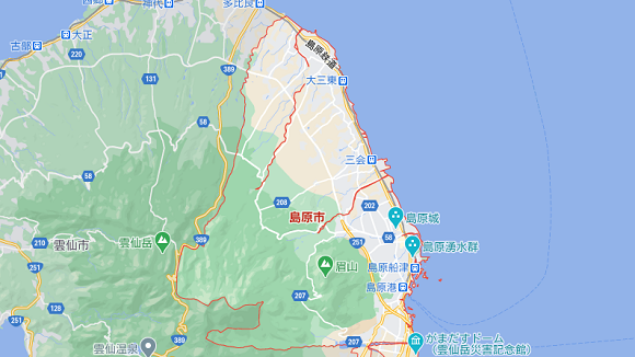 長崎県島原市の地図