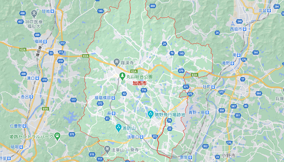 兵庫県加西市の地図