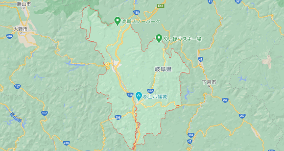 岐阜県郡上市の地図