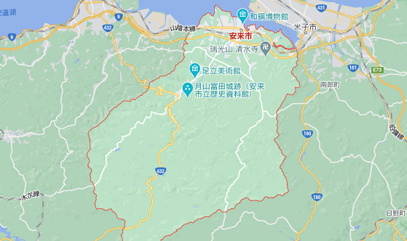 島根県安来市の地図