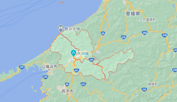 愛媛県大洲市の地図