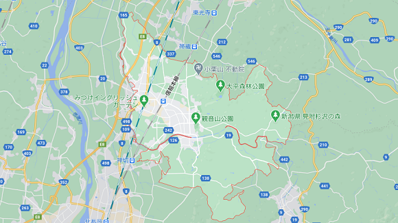 新潟県見附市の地図