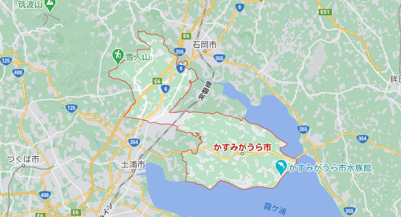 茨城県かすみがうら市の地図