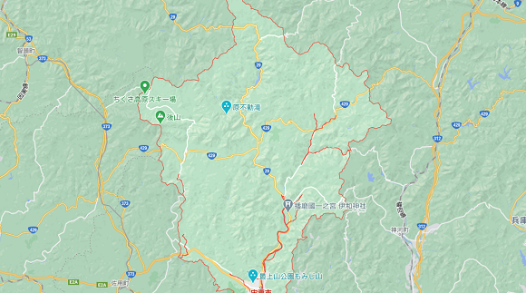 兵庫県宍粟市の地図