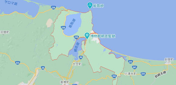 北海道網走市の地図