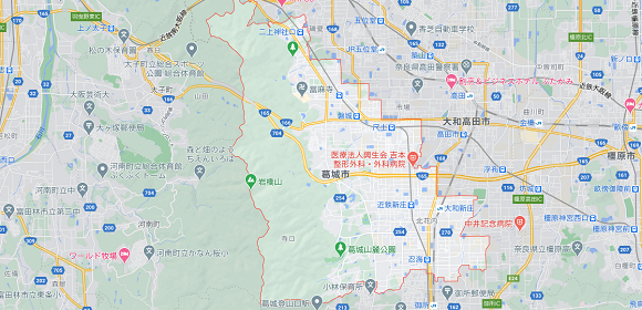 奈良県葛城市の地図