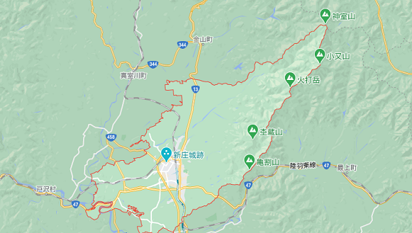 山形県新庄市の地図