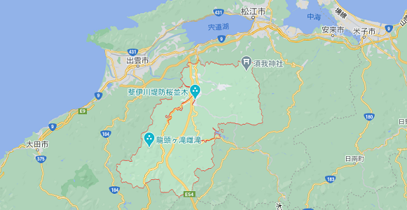 島根県雲南市の地図