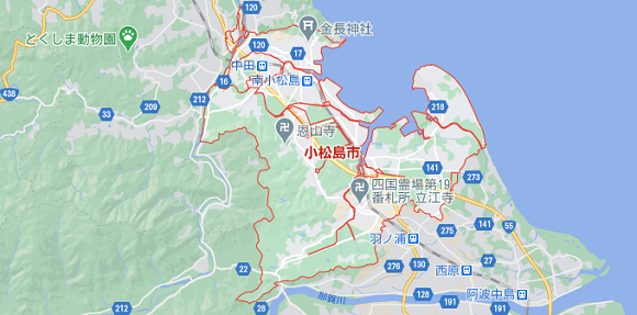 徳島県小松島市の地図