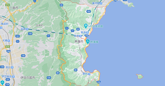静岡県熱海市の地図