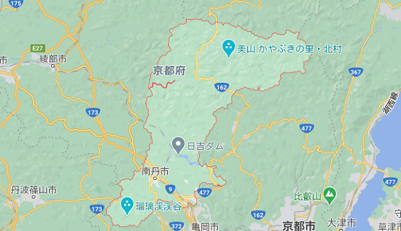 京都府南丹市の地図