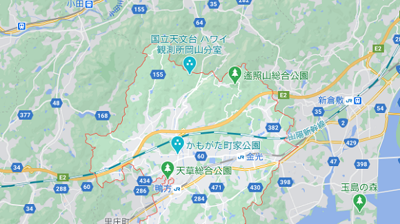 岡山県浅口市の地図