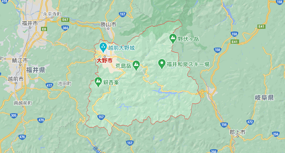 福井県大野市の地図