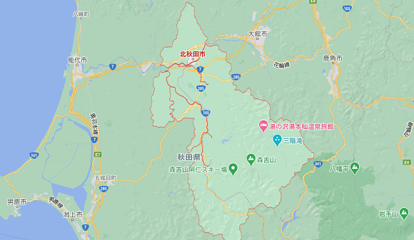 秋田県北秋田市の地図