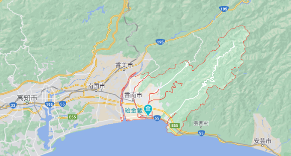 高知県香南市の地図