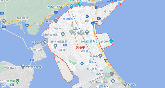 鳥取県境港市の地図