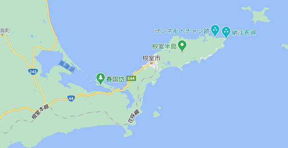 北海道根室市の地図