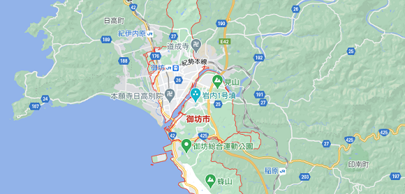 和歌山県御坊市の地図