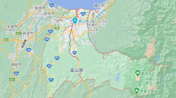 富山県富山市の地図