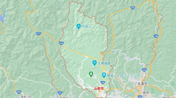 岐阜県山県市の地図