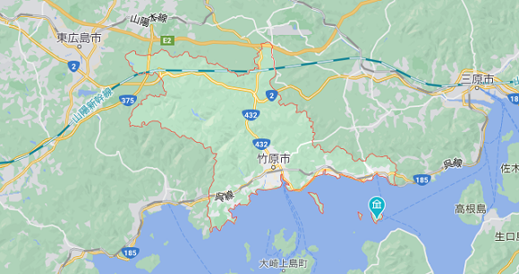 広島県竹原市の地図