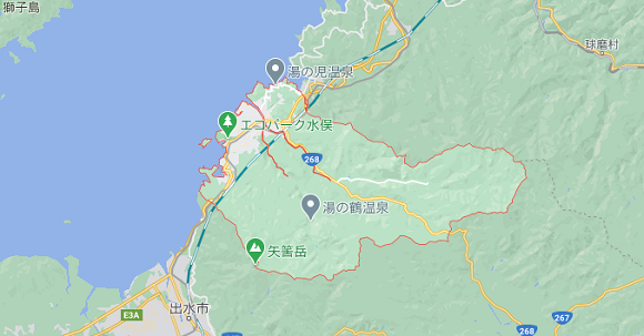 熊本県水俣市の地図