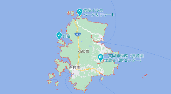 長崎県壱岐市の地図
