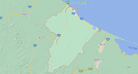 北海道紋別市の地図