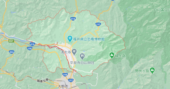 福井県勝山市の地図