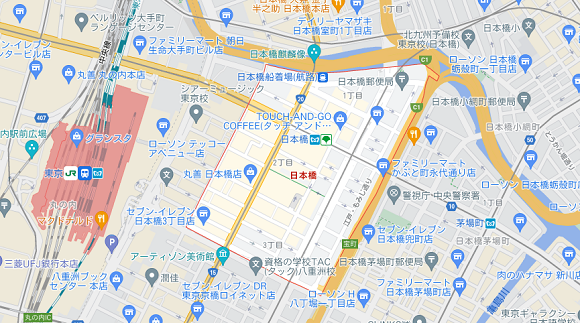 中央区日本橋の地図