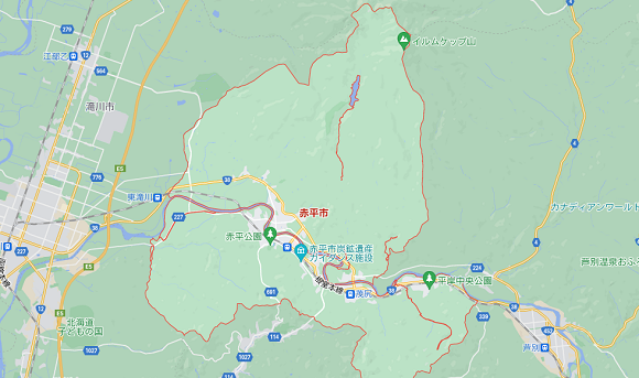 北海道赤平市の地図