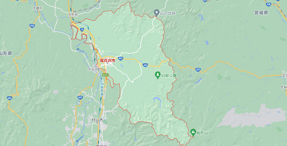 山形県尾花沢市の地図