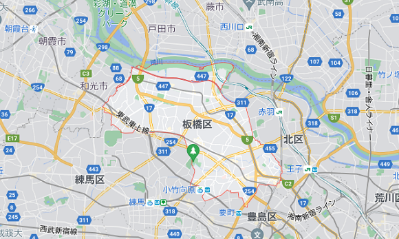 東京都板橋区の地図