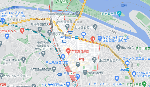 東京都赤羽の地図