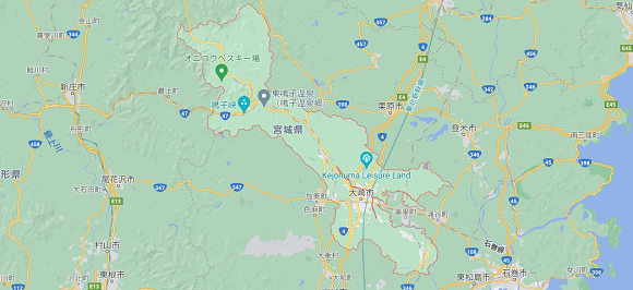 宮城県大崎市の地図