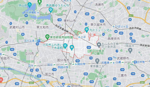 東京都小平市の地図