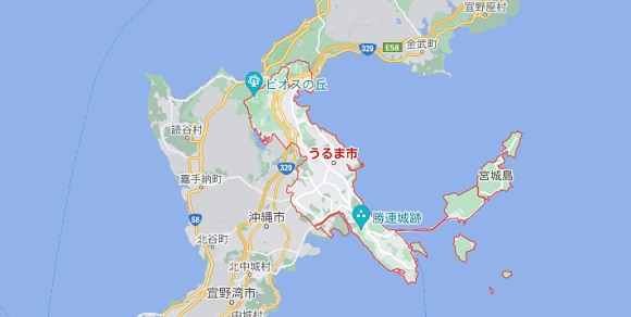 沖縄県うるま市の地図