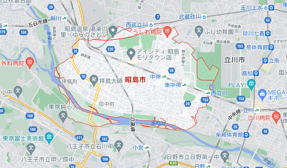 東京都昭島市の地図