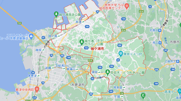千葉県袖ケ浦市の地図