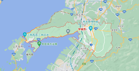 熊本県宇城市の地図